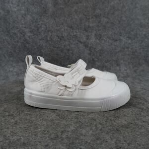 Wonder Nation Shoes Baby Toddler 6 Mary Jane Flats Adjustable Strap White Flower